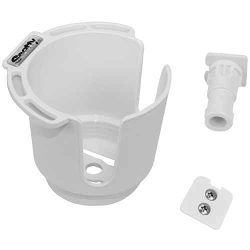 Scotty - Scotty 311 Drink Holder w/Bulkhead/Gunnel Mount & Rod Holder Post Mount - White