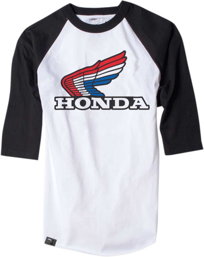 Factory Effex - Factory Effex Honda Baseball T-Shirt - 17-87332 - Vintage White/Black - Medium