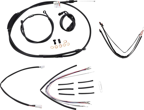 Burly Brand - Burly Brand Handlebar Cable/Line Install Kit - Black - B30-1172