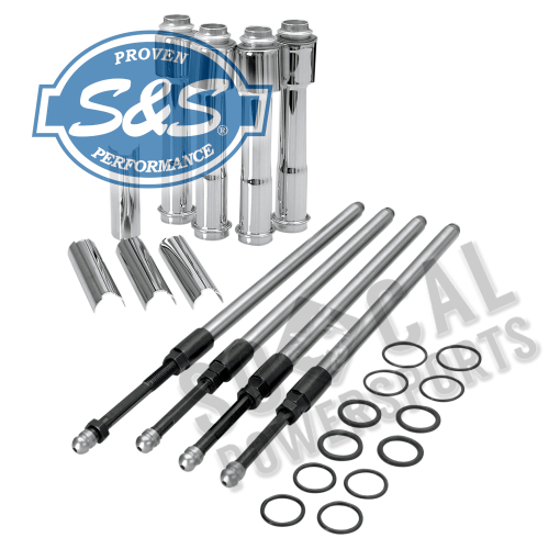 S&S Cycle - S&S Cycle Adjustable Pushrod Kit with Covers - Quickee - 930-0023