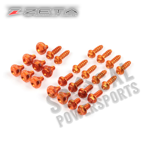 ZETA - ZETA Aluminum Body Bolt Kit - Orange - ZE88-5843