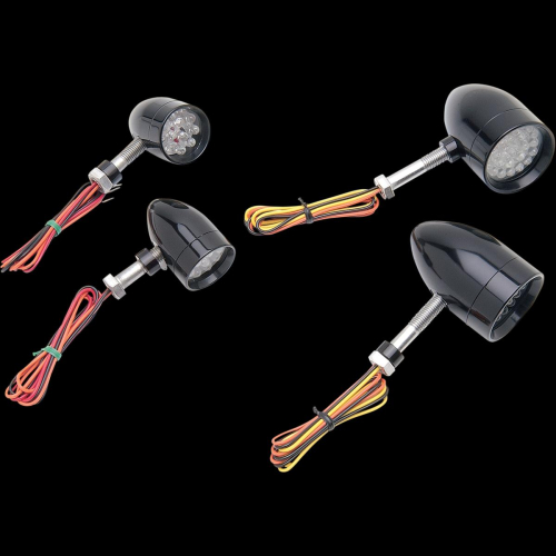 Lazer Star - Lazer Star XS Turn Signals - Black Anodized Rigid Mount LED, Red - LSK6201A-R
