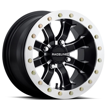 Raceline - Raceline Mamba Beadlock Wheel - 12x7 - 10mm Offset - 4/137 - Black/Machined - A7127037-T-52