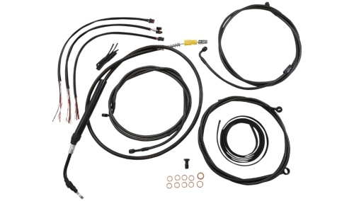 LA Choppers - LA Choppers Complete Handlebar Cable/Brake & Clutch Line/Wire Kit - Midnight Braided - LA-8056KT2-19M