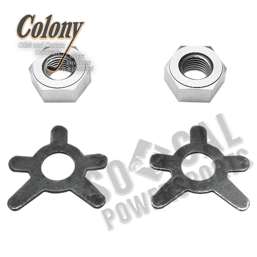 Colony - Colony Brake Shaft Nut and Lock Kit - Cadmium - 7820-4