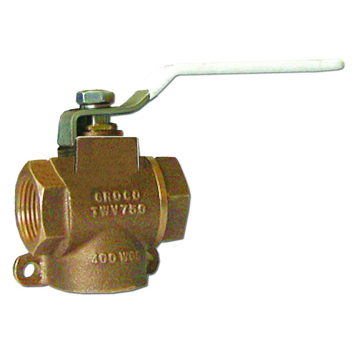 GROCO - GROCO 1-1/2" NPT Bronze 3-Way Valve