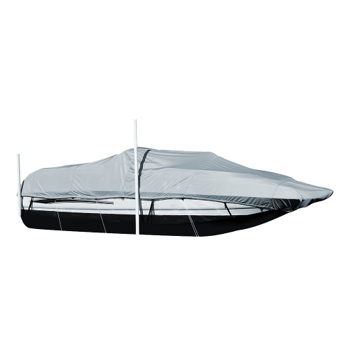 Carver by Covercraft - Carver Performance Poly-Guard Styled-to-Fit Boat Cover f/20.5&#39; Sterndrive Deck Boats w/Walk-Thru Windshield - Grey