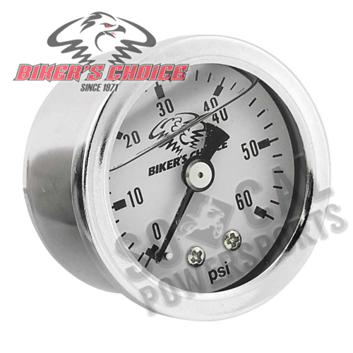 Bikers Choice - Bikers Choice Liquid-Filled Oil Pressure Gauge - White - BC00060