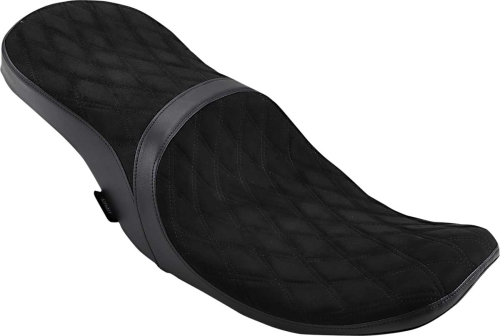 Drag Specialties - Drag Specialties Low Profile Tour Seat for Yaffe Razorback Tank - Suede Double Diamond Stitch - 0801-1076