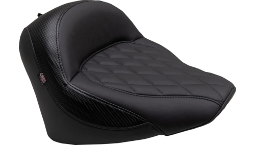 Mustang - Mustang Standard Touring Solo Seat without Backrest - Diamond Stitch - Black - 88203