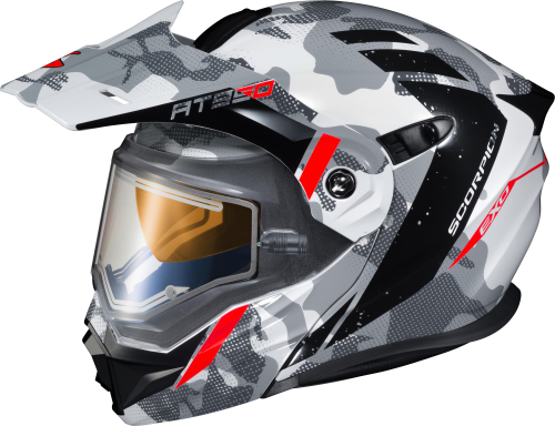 Scorpion - Scorpion EXO-AT950 Outrigger Snow Helmet with Electric Lens Shield - 95-1626-SE - White/Gray - 2XL
