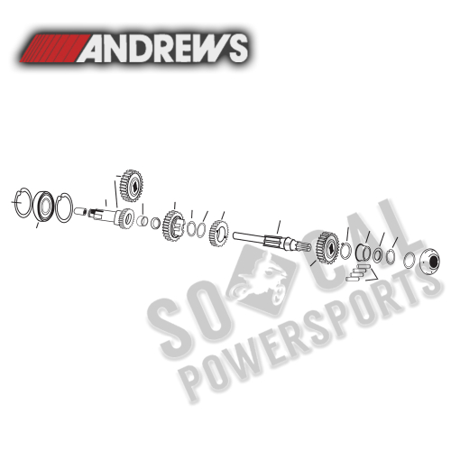 Andrews - Andrews Mainshaft Close-Ratio Gear Set(5) - 254850