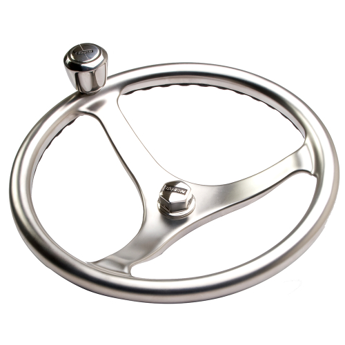 Edson Marine - Edson Satin Finish ComfortGrip Powerwheel - 14.5" w/Knob &amp; Nut