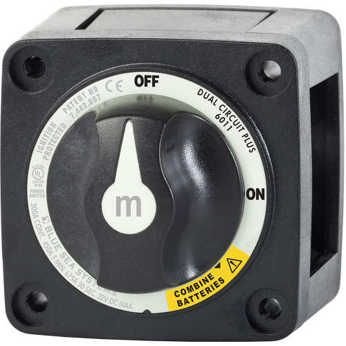 Blue Sea Systems - Blue Sea 6011200 m-Series Battery Switch Dual Circuit Plus - Black