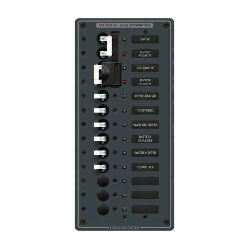 Blue Sea Systems - Blue Sea 3566 AC Toggle Source Selector (230V) - 2 Sources + 9 Positions
