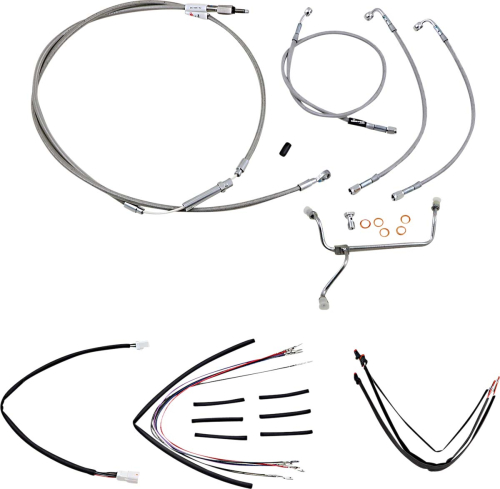 Burly Brand - Burly Brand Handlebar Cable/Line Install Kit - Stainless Steel - B30-1153