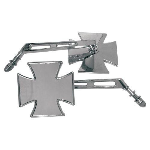 Emgo - Emgo Maltese Cross Die-Cast Mirror with Chrome Split Stem - Left - 20-34862A