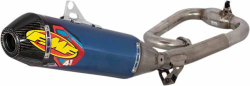 FMF Racing - FMF Racing Factory 4.1 RCT Full System - Blue Titanium Muffler - Carbon End Cap - 044461