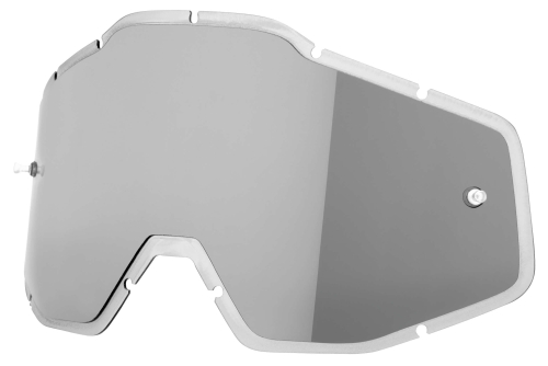 100% - 100% Replacement Injected Lens with Posts for Racecraft Plus Goggles - Silver Mirror Clear - 51004-028-02