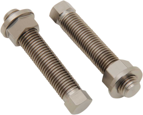 Works Connection - Works Connection Titanium Axle Adjuster Bolts - 10 x 50mm/10mm Hex Head - 70-635