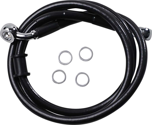 Drag Specialties - Drag Specialties Standard Length Front Stainless Steel Brake Line Kit - Black Vinyl - 1741-5839