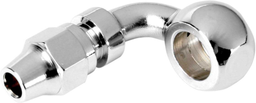 Drag Specialties - Drag Specialties Universal Chrome 90deg. Banjo Fitting - 3/in./10mm - 351