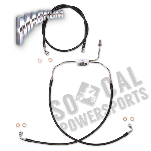 Magnum - Magnum Black Coated XR Stainless Front Brakeline Kit - 19in. Upper Brake Length - SBC1304-19