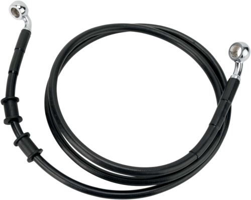 Drag Specialties - Drag Specialties Extended Stainless Steel Front Brake Line Kit - Black Vinyl Coated - 58 1/8in. - 660324-10BLK