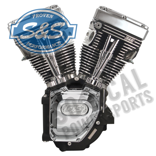 S&S Cycle - S&S Cycle T124HC Series Long Block Engine - Wrinkle Black Finish - 310-0282A