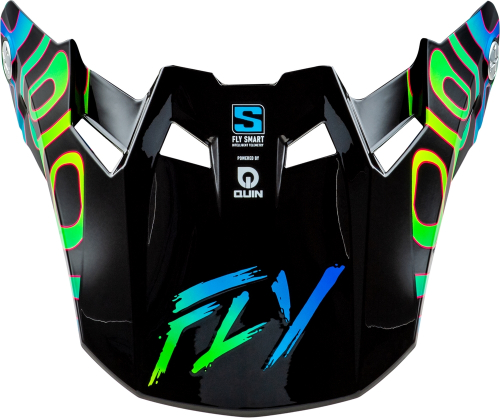 Fly Racing - Fly Racing Visor for Formula S Carbon Zen Helmet - Black Carbon/Blue/Yellow - XL-2XL - 73-4483