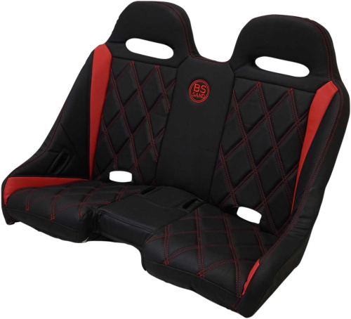 BS Sand - BS Sand Extreme Front/Rear Bench Seat - Diamond - Black/Red - EXBERDBDX