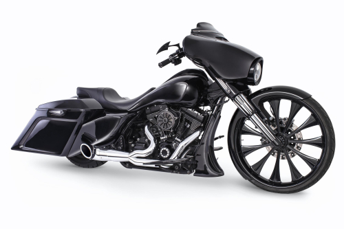Freedom Performance - Freedom Performance 2 Into 1 Turn-Out Exhaust System - Chrome/Black Sculpted Tip - HD00837