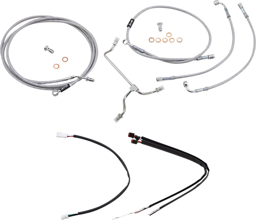 Burly Brand - Burly Brand Handlebar Cable/Line Install Kit - Stainless Steel - B30-1166