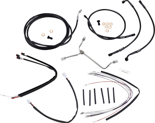 Burly Brand - Burly Brand Handlebar Cable/Line Install Kit - Black - B30-1174