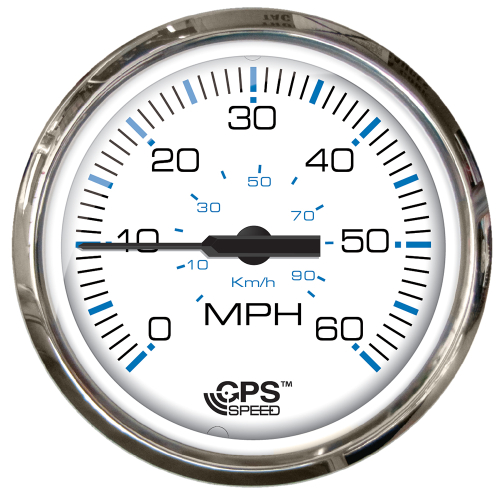 Faria Beede Instruments - Faria Chesapeake White SS 4" Studded Speedometer - 60MPH (GPS)