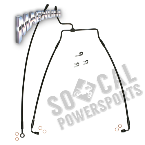 Magnum - Magnum Black Coated XR Stainless Lower Front Brakeline Kit with Black Fittings - 25in. Total Length - SBB1314-25