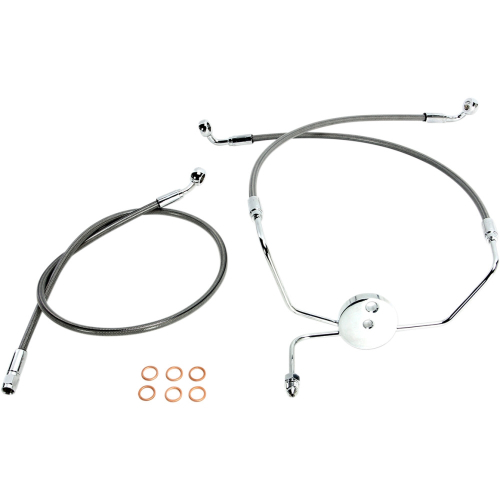 Magnum - Magnum Clear Coated XR Stainless Front Brakeline Kit - 19in. Upper Brake Length - SSC1304-31