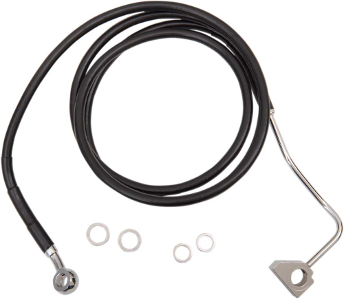 Drag Specialties - Drag Specialties Extended Stainless Steel Front Brake Line Kit - Black Vinyl Coated - 68-1/2in. - 1741-3996