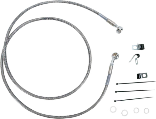 Drag Specialties - Drag Specialties Extended Stainless Steel Front Brake Line Kit - Clear Coated - 52 1/4in. - 660214-8