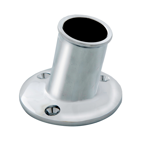 Whitecap - Whitecap Top-Mounted Flag Pole Socket CP/Brass - 1" ID