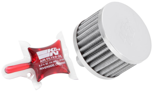K&N Engineering - K&N Engineering Steel Base Crankcase Vent Filter - 5/8in. Vent - Chrome End Cap - 62-1150