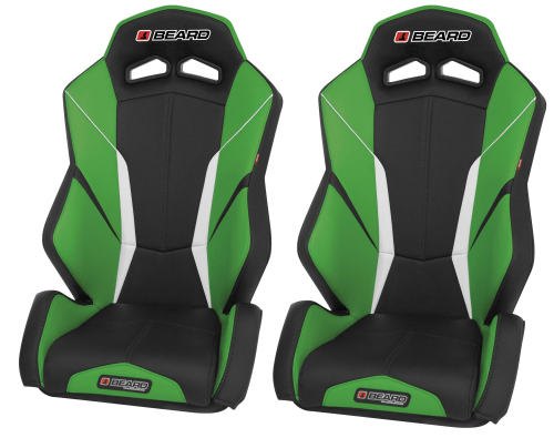 Beard Seats - Beard Seats Torque V2 Rear Seats (Pair) - Black/Green - 852-532-2