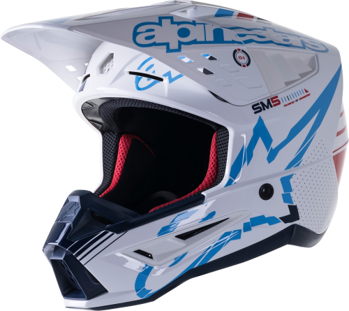 Alpinestars - Alpinestars SM5 Action Helmet - 8306122-2077-2X - White/Cyan/Blue Glossy - 2XL