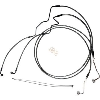 Magnum - Magnum Black Pearl Designer Series ABS Touring Stock Dual Disc Brake Line - +2in. Length - AS470162
