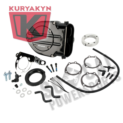 Kuryakyn - Kuryakyn Blood Groove Hypercharger - Black Body with Black Blood Groove Trap Door and Black Butterflies - 9987