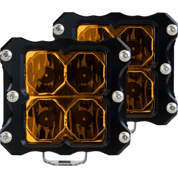Heretic Studio - Heretic Studio 6-Series Quattro Flood Light - Black with Amber Lens Pair - 52219