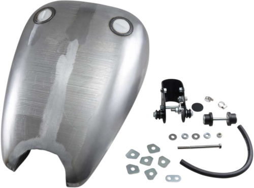 Drag Specialties - Drag Specialties QuickBob Extended Smooth-Top Rubber-Mount Gas Tank - Twin-Cap Style - 11583-BX46