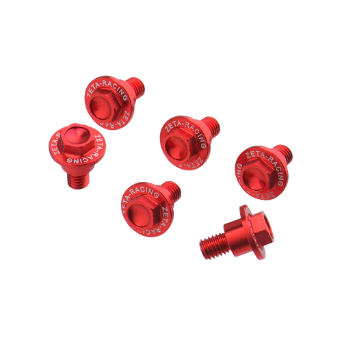 ZETA - ZETA Aluminum Fork Guard Bolt Kit - Red - ZE88-9502