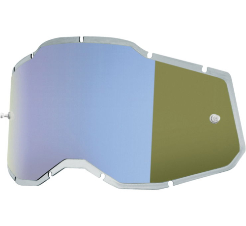 100% - 100% Replacement Injected Lenses for Adult Racecraft 2/Accuri 2/Stratus 2 Goggles - Blue Mirror - 59091-00003
