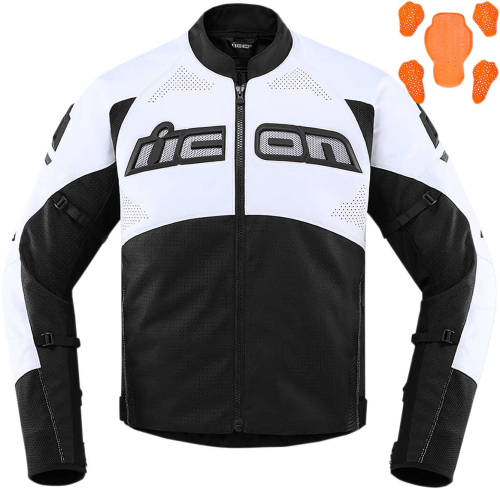 Icon - Icon Contra2 Leather Perforated Jacket - 2810-3666 - White - Small
